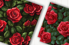 Red Rose Digital Paper Product Image 2