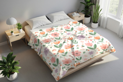 Blanket on bed mockup Product Image 3