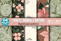 Forest Animals Nature Digital Background Paper Bundle PNG Product Image 3
