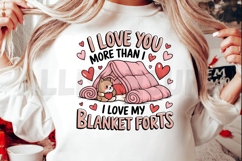 Cute Dog Blanket Fort Hearts Valentines Day Graphic Product Image 2