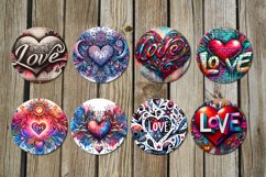Valentine inscription | 8 Sublimation round earring designs Product Image 2