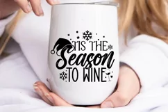 Tis the season to wine SVG, Christmas SVG Product Image 2