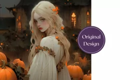 Halloween Girl Tumbler Wrap Design, Halloween Sublimation Product Image 2
