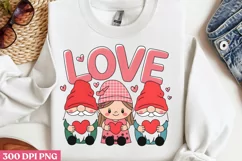 Love Valentine's Gnomes PNG, Cozy Valentine Sublimation PNG Product Image 3