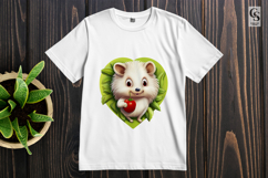 Cute Hedgehog Holding Heart Clipart Sublimation PNG Product Image 2