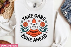 Take care, zone ahead PNG, Retro Positive Sublimation Product Image 3