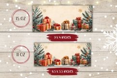 Watercolor Christmas Mug Design, Winter Presents Mug Wrap Product Image 2