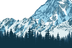 vector illustration Pakistan mountains with forest Product Image 2