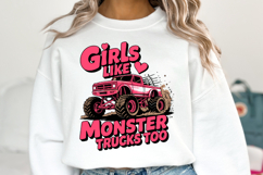Girls like Monster Trucks too svg | Svg Cut File | Shirt Svg Product Image 3