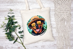 Summer Rottweiler Dog llustration, Tropical Rottweiler Dog Product Image 2