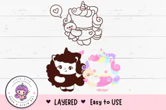 Cute Unicorn SVG hug Teddy bear kawaii, Baby Unicorn SVG Product Image 2