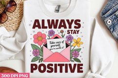 Always stay positive PNG, Retro Positive Sublimation PNG Product Image 3
