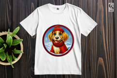 Cute Puppy In Red Scarf Clipart Sublimation PNG Product Image 2
