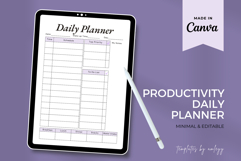 Productivity Daily Planner Template Canva Minimal Editable Product Image 2