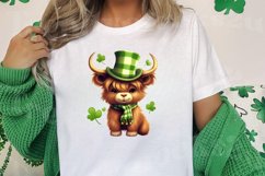 St Patricks Day Highland Cow Clipart, Highland Cow Clipart Product Image 2