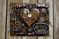 Steampunk hearts | 4 love Skinny tumbler sublimation designs Product Image 2