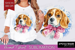 Beagle Dog Round Tshirt Background Blue Toile PNG Product Image 1