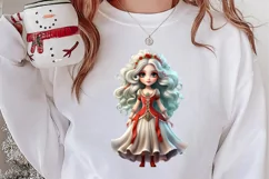 Christmas Little Girl Clipart Sublimation, Christmas PNG Product Image 2