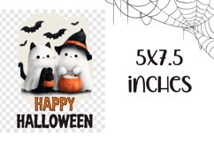 Cute Halloween Ghost Towel Sublimation, Happy Halloween PNG Product Image 2
