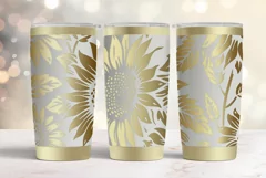 20oz Tumbler laser svg wrap|Sunflowers seamless pattern Product Image 3