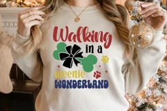 Walking in a weenie wonderland SVG, Christmas Dog SVG Product Image 2