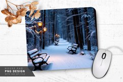 Sparkling Ice Crystals in Winter Forest Mouse Pad PNG Product Image 1