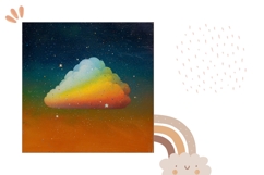 Art Clouds Pillow Case Design, Stars Pillow Template Product Image 2