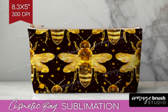 Bee Cosmetic Bag - Honey Bee Makeup Bag PNG Sublimation Product Image 1