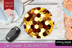Bee Car Coaster - Honey Bee Coaster PNG Sublimation Product Image 1