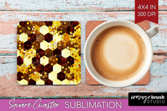 Bee Square Coaster - Honey Bee Coaster PNG Sublimation Product Image 1