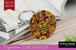 Bee Keychain PNG - Honey Bee Keychain Sublimation Product Image 1