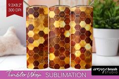 Bee Tumbler Wrap - Honey Bee Tumbler PNG Sublimation Product Image 1
