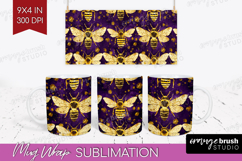 Bee Mug Wrap - Honey Bee Mug PNG Sublimation Product Image 1