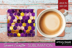 Bee Square Coaster - Honey Bee Coaster PNG Sublimation Product Image 1