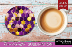 Bee Round Coaster - Honey Bee Coaster PNG Sublimation Product Image 1