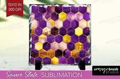 Bee Slate PNG - Honey Bee Square Slate Sublimation Product Image 1