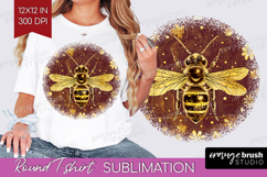 Bee Round Tshirt Background - Honey Bee PNG Sublimation Product Image 1