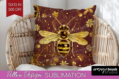 Bee Pillow Sublimation - Honey Bee Pillow Cover PNG Product Image 1