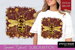 Bee Square Tshirt Background - Honey Bee PNG Sublimation Product Image 1