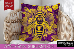 Bee Pillow Sublimation - Honey Bee Pillow Cover PNG Product Image 1