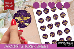 Bee Round Sticker - Honey Bee Printable Sticker Sheet Product Image 1