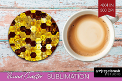 Bee Round Coaster - Honey Bee Coaster PNG Sublimation Product Image 1