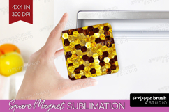 Bee Magnet Sublimation - Honey Bee Square Magnet PNG Product Image 1
