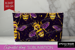 Bee Cosmetic Bag - Honey Bee Makeup Bag PNG Sublimation Product Image 1