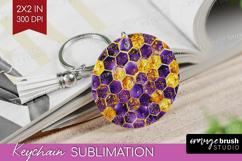 Bee Keychain PNG - Honey Bee Keychain Sublimation Product Image 1