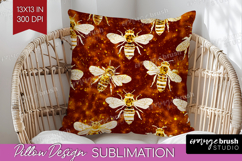 Bee Pillow Sublimation - Honey Bee Pillow Cover PNG Product Image 1