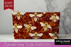 Bee Cosmetic Bag - Honey Bee Makeup Bag PNG Sublimation Product Image 1