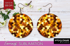 Bee Round Earrings - Honey Bee PNG Sublimation Product Image 1