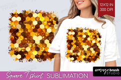 Bee Square Tshirt Background - Honey Bee PNG Sublimation Product Image 1