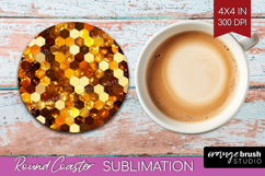 Bee Round Coaster - Honey Bee Coaster PNG Sublimation Product Image 1